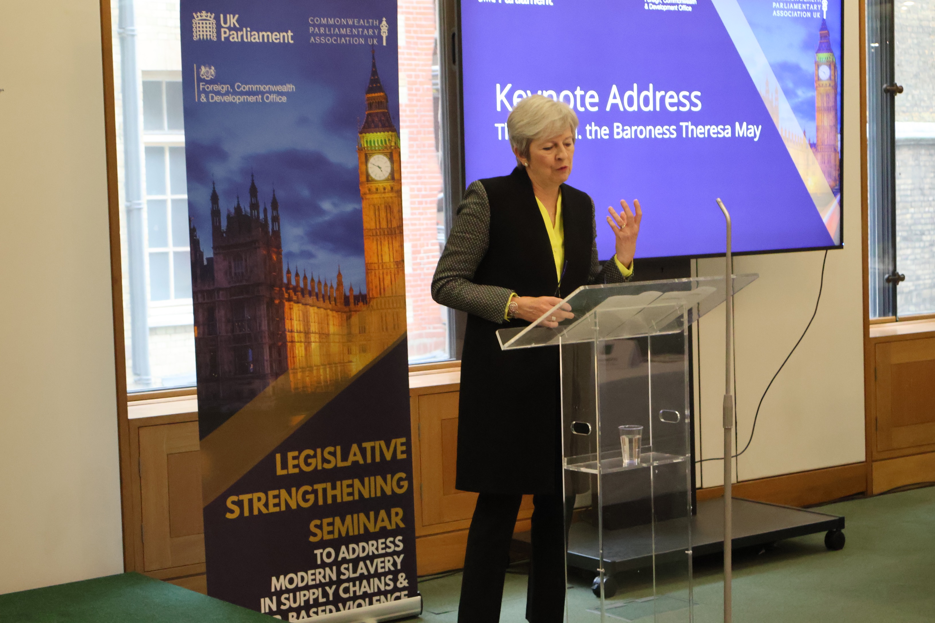 The Rt Hon. The Baroness May of Maidenhead launched the Legislative Strengthening Seminar on Tuesday, saying, “The reality we face is that we have introduced legislation across the world and yet the number of people in slavery is increasing. That is why we must redouble our efforts.”